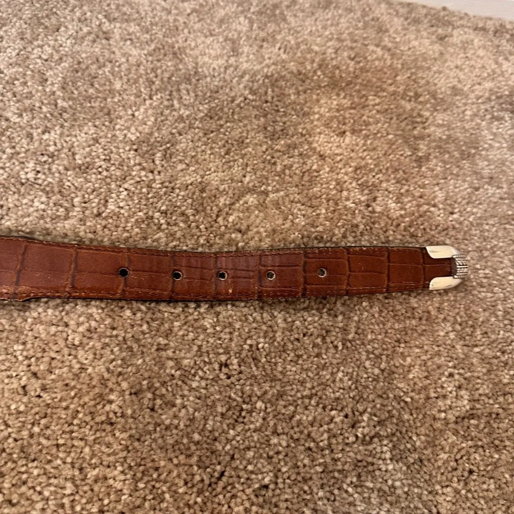 TCU Horned Frogs Western Leather Belt Brown Croc Embossed Silver Conchos Size 38